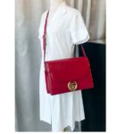 Gucci GG Ring 2way Bag Red Calf Leather with Gold Hardware #GULSR-1 - Image 32