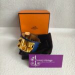 Hermes CDC Bracelet Size S Blue Swift Leather With Gold Plated Hardware #GULTS-5 - Image 2