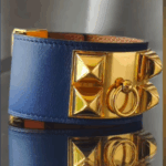 Hermes CDC Bracelet Blue Swift Leather With Gold Plated Hardware #GULTS-5 (1)