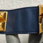 Hermes CDC Bracelet Size S Blue Swift Leather With Gold Plated Hardware #GULTS-5 - Image 8