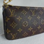 LV Pochette Accessories Brown Monogram Coated Canvas with Leather and Gold Hardware #RCRL-1 - Image 4