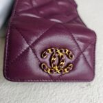 Chanel 19 3-Folds Wallet Purple Lambskin with Gold Hardware #RKYU-2 - Image 3