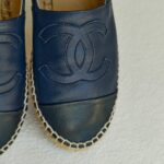 Chanel Espadrilles Size 38 Navy Blue/Black Lambskin #RKCT-3 - Image 4