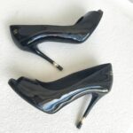 Chanel Peeptoe Size 36C Black Patent Leather Shoes #RKKR-11 - Image 6