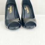 Chanel Peeptoe Size 36C Black Patent Leather Shoes #RKKR-11 - Image 4