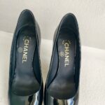 Chanel Peeptoe Size 36C Black Patent Leather Shoes #RKKR-11 - Image 7