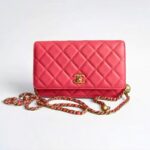 Chanel Wallet On Chain Pearl Crush Pink Lambskin with Gold Hardware #GULOK-1