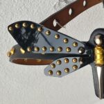 Gucci Black Studded Dragonfly Thin Belt #RKUS-21 - Image 2
