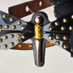 Gucci Black Studded Dragonfly Thin Belt #RKUS-21 - Image 4