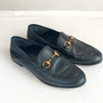 Gucci Loafer Size36.5 Black Calf Leather with Gold Hardware #RKCT-5