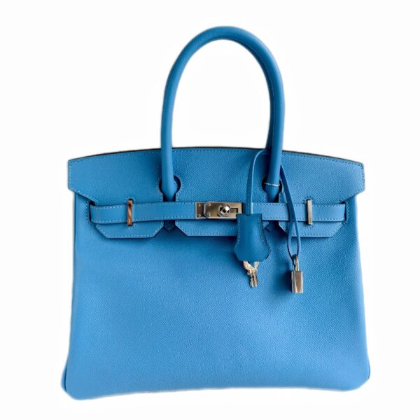 Hermes Birkin 30CM Blue Paradise Epsom Leather with Palladium-Plated Hardware #RCRS-2