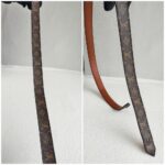 LV Dauphine 25mm Reversible Belt Monogram Coated Canvas with Leather and Gold Hardware #RKUS-15 - Image 6