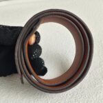 LV Dauphine 25mm Reversible Belt Monogram Coated Canvas with Leather and Gold Hardware #RKUS-15 - Image 3