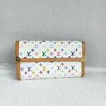 LV Wallet Multicolor Monogram Coated Canvas with Leather and Gold Hardware #RKLY-9