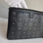 MCM Clutch Bag Black Visetos Monogram Canvas and Silver Hardware #RKKL-1 - Image 3