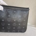MCM Clutch Bag Black Visetos Monogram Canvas and Silver Hardware #RKKL-1 - Image 7