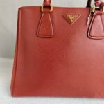 Prada 2Way-bag Brick Brown/Orange Saffiano Leather with Gold Hardware #RKEU-1 - Image 4