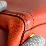 Prada 2Way-bag Brick Brown/Orange Saffiano Leather with Gold Hardware #RKEU-1 - Image 14