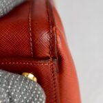 Prada 2Way-bag Brick Brown/Orange Saffiano Leather with Gold Hardware #RKEU-1 - Image 15