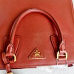 Prada 2Way-bag Brick Brown/Orange Saffiano Leather with Gold Hardware #RKEU-1 - Image 21