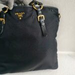Prada 2way Bag Black Nylon and Leather with Gold Hardware #GULTU-2 - Image 4