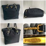 Prada 2way Bag Black Nylon and Leather with Gold Hardware #GULTU-2 - Image 2