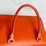 Prada Small Boston Bag Orange Saffiano Leather with Gold Hardware #RKUS-2 - Image 26
