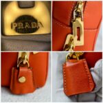 Prada Small Boston Bag Orange Saffiano Leather with Gold Hardware #RKUS-2 - Image 29