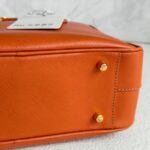 Prada Small Boston Bag Orange Saffiano Leather with Gold Hardware #RKUS-2 - Image 13