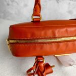 Prada Small Boston Bag Orange Saffiano Leather with Gold Hardware #RKUS-2 - Image 10