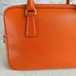 Prada Small Boston Bag Orange Saffiano Leather with Gold Hardware #RKUS-2 - Image 5