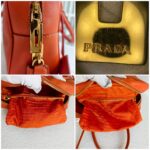 Prada Small Boston Bag Orange Saffiano Leather with Gold Hardware #RKUS-2 - Image 28