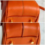 Prada Small Boston Bag Orange Saffiano Leather with Gold Hardware #RKUS-2 - Image 18