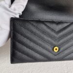 YSL Cassandre Large Flap Wallet Black Leather with Gold Hardware #RUUE-1 - Image 15