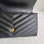 YSL Cassandre Large Flap Wallet Black Leather with Gold Hardware #RUUE-1 - Image 16