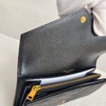 YSL Cassandre Large Flap Wallet Black Leather with Gold Hardware #RUUE-1 - Image 13