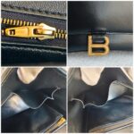 Balenciaga Medium Hourglass Black Box Leather with Gold Hardware #GULOR-1 - Image 36