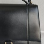 Balenciaga Medium Hourglass Black Box Leather with Gold Hardware #GULOR-1 - Image 4