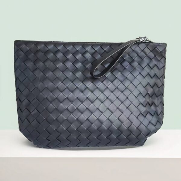 Bottega Veneta Clutch Black Leather with Silver Hardware #RCOE-3