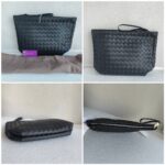 Bottega Veneta Clutch Black Leather with Silver Hardware #RCOE-3 - Image 2