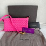 Bottega Veneta Mini Intrecciato Shoulder Bag Pink Leather with Gold Hardware #RKTO-2 - Image 2