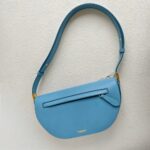 Burberry Crossbody /Shoulder Bag Blue Calf Leather with Gold Hardware #RKET-3