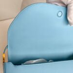 Burberry Olympia Crossbody /Shoulder Bag Blue Calf Leather with Gold Hardware #RKET-3 - Image 13