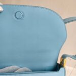 Burberry Olympia Crossbody /Shoulder Bag Blue Calf Leather with Gold Hardware #RKET-3 - Image 14