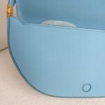 Burberry Olympia Crossbody /Shoulder Bag Blue Calf Leather with Gold Hardware #RKET-3 - Image 15