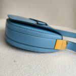 Burberry Olympia Crossbody /Shoulder Bag Blue Calf Leather with Gold Hardware #RKET-3 - Image 8