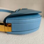 Burberry Olympia Crossbody /Shoulder Bag Blue Calf Leather with Gold Hardware #RKET-3 - Image 7