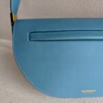 Burberry Olympia Crossbody /Shoulder Bag Blue Calf Leather with Gold Hardware #RKET-3 - Image 3