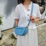 Burberry Olympia Crossbody /Shoulder Bag Blue Calf Leather with Gold Hardware #RKET-3 - Image 25