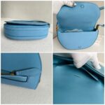 Burberry Olympia Crossbody /Shoulder Bag Blue Calf Leather with Gold Hardware #RKET-3 - Image 2